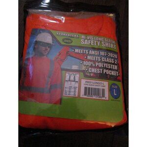 Forester Men's Class 2 High Visibility Orange Long Sleeve Safety T-Shirt Large